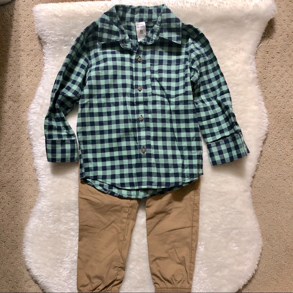 2/$10 🍁 Carter’s Two Button Down Shirt & Pants set